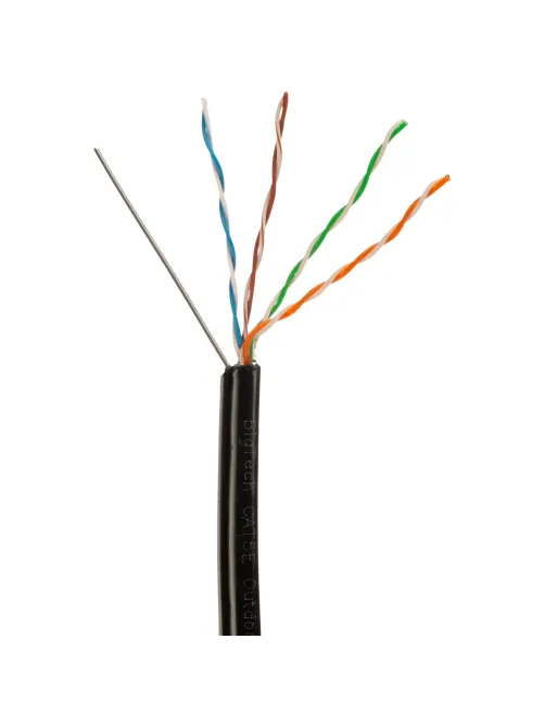 Кабель BigTech BT-CECR-008 медьUTP 4пары кат.5e AWG24 PE Outd.трос 305м чер