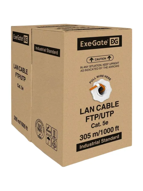 Кабель ExeGate FUTP4-C5e-CU-S24-IN-LSZH-OR-305-FLUKE FTP