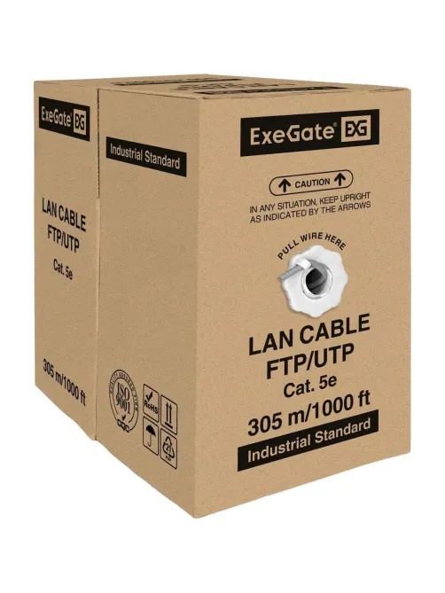 Кабель ExeGate Special UTP4-C5e-CCA-S26-IN-PVC-GY-305 UTP 4
