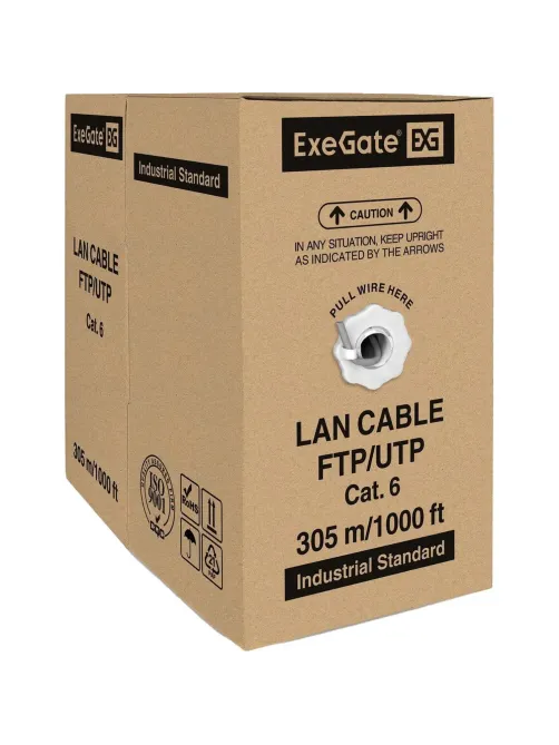 Кабель ExeGateUTP4-C6-CU-S23-IN-PVC-GY-305-FLUKE UTP