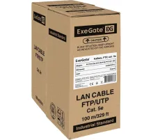 Кабель ExeGate FUTP4-C5e-CCA-S24-IN-PVC-GY-100 FTP