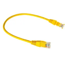 Патч-корд TWT TWT-45-45-0.3-YL UTP кат.5e, 0.3 м, желтый
