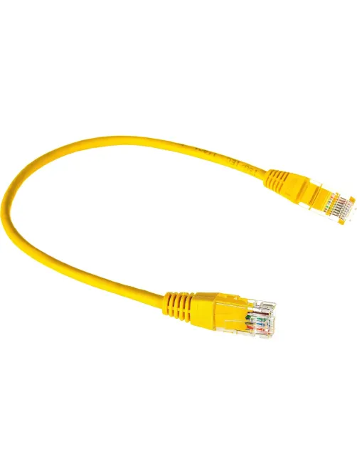 Патч-корд TWT TWT-45-45-0.3-YL UTP кат.5e, 0.3 м, желтый