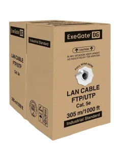 Кабель ExeGate UTP4-C5e-CU-S25-IN-PVC-GY-305-FLUKE UTP