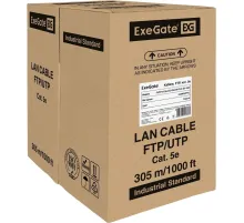 Кабель ExeGate FUTP4-C5e-CU-S24-IN-PVC-GY-305-FLUKE FTP
