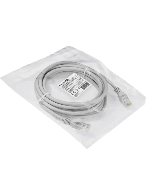 Патч-корд ExeGate UTP-RJ45-RJ45-5e-3M-LSZH-GY, cat.5e, 3м <EX286384RUS