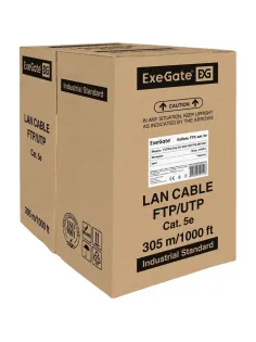 Кабель ExeGate FUTP4-C5e-CU-S24-OUT-PE-BK-305-FLUKE FTP