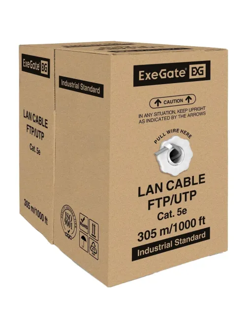 Кабель ExeGate UTP4-C5e-CU-S25-IN -LSZH-GR-305-FLUKE UTP