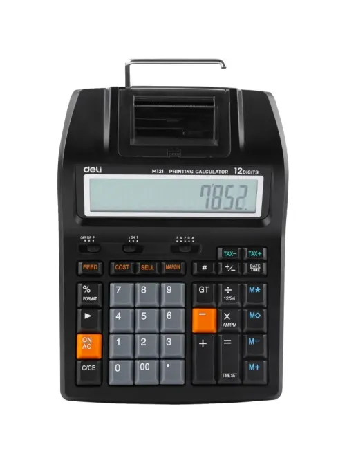 Калькулятор печатающий Deli EM121-EU,12-разряд, 172x203x55мм, черный