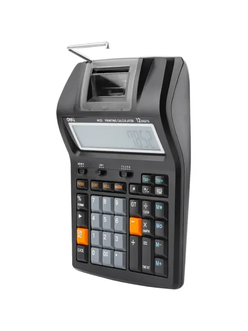 Калькулятор печатающий Deli EM121-EU,12-разряд, 172x203x55мм, черный
