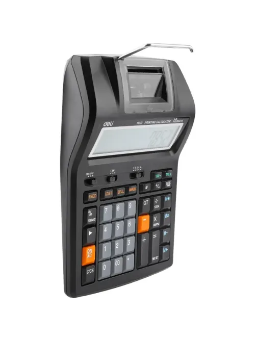 Калькулятор печатающий Deli EM121-EU,12-разряд, 172x203x55мм, черный