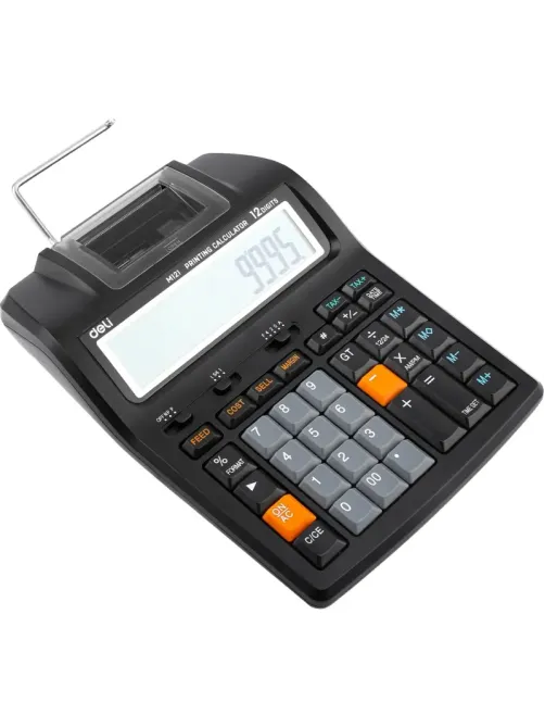 Калькулятор печатающий Deli EM121-EU,12-разряд, 172x203x55мм, черный