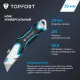 Нож универсальный Topfort с выдвиж.лезвием 19мм трапец.+4зап.лезвия