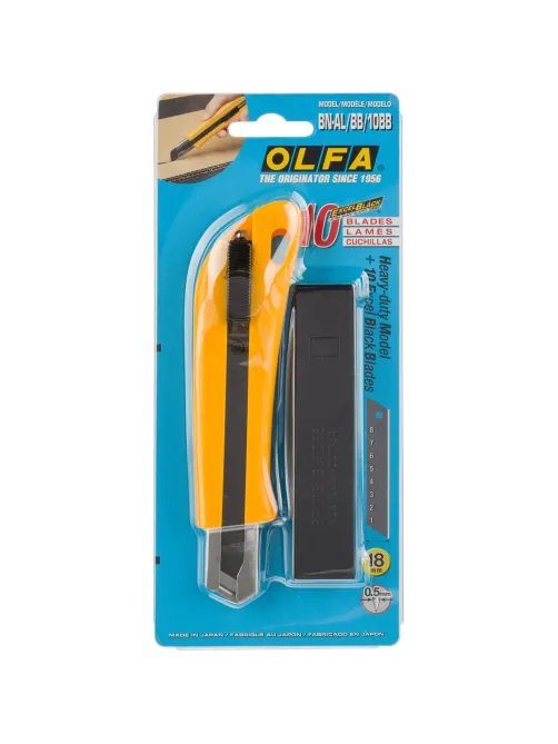 Нож OLFA 18 мм с выдвижным лезвием, 10 шт лезвий в комп. (OL-BN-AL/BB/10BB)