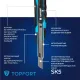 Нож универсальный Topfort 9мм с мет.напр.,дв.сист.выдв.+блок.лезв.,ABS+TPR