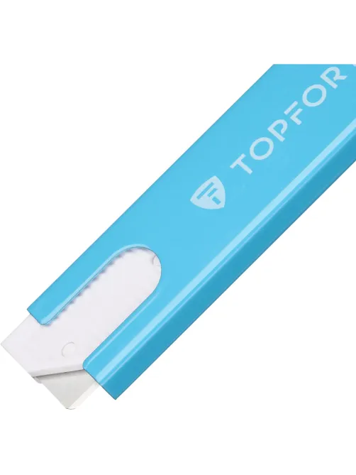 Нож безопасный мини Topfort для вскрытия упак.матер.,трапец.,мет.корпус+ABS