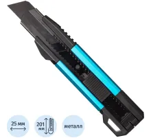 Нож усиленный Topfort 25 мм с мет.направл.,алюм+ABS,лезв.воронение