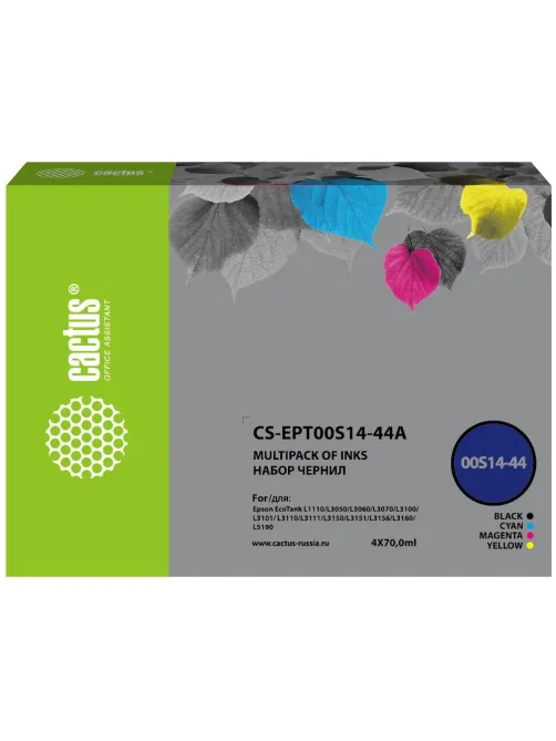 Чернила Cactus CS-EPT00S14-44A 103 набор 4x70 мл для Epson L1110/L3100