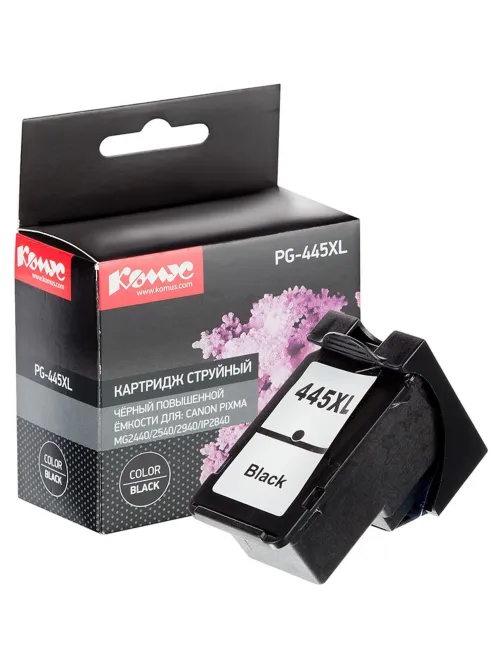 Картридж струйный КОМУС PG-445XL чер.пов.емк. для Canon MG2440/MG2540