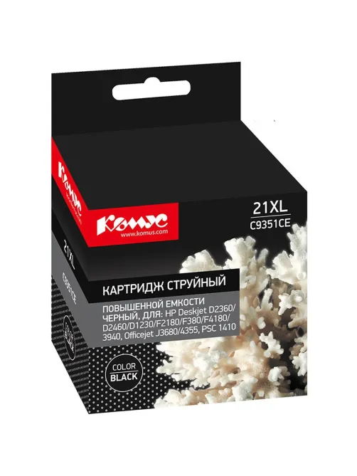 Картридж струйный Комус 21XL C9351CE чер. пов.емк. для HPF380/3940