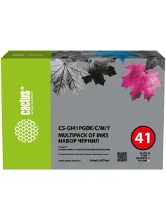 Чернила Cactus CS-GI41PGBK/C/M/Y набор CMYK для Canon PIXMA G1420