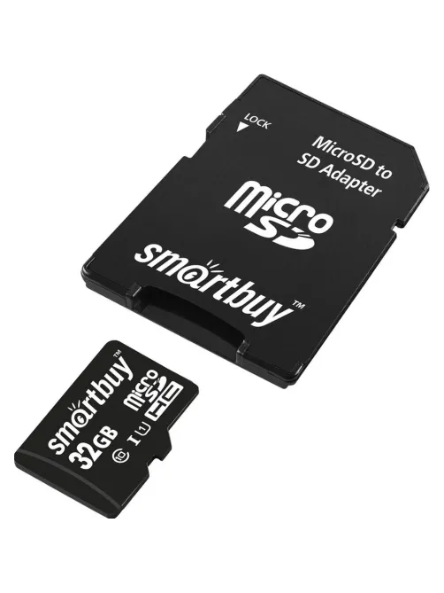 Карта памяти SmartBuy microSDHC 32Gb UHS-I Cl10 +ад, SB32GBSDCL10-01