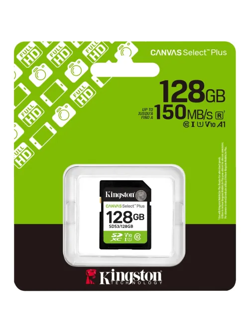Карта памяти SDXC Kingston, 128GB, Canvas Select Plus Gen3 SDS3/128GB