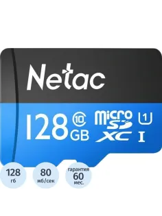 Карта памяти Netac P500 Standard MicroSDXC 128GB U1/C10 up to 90MB