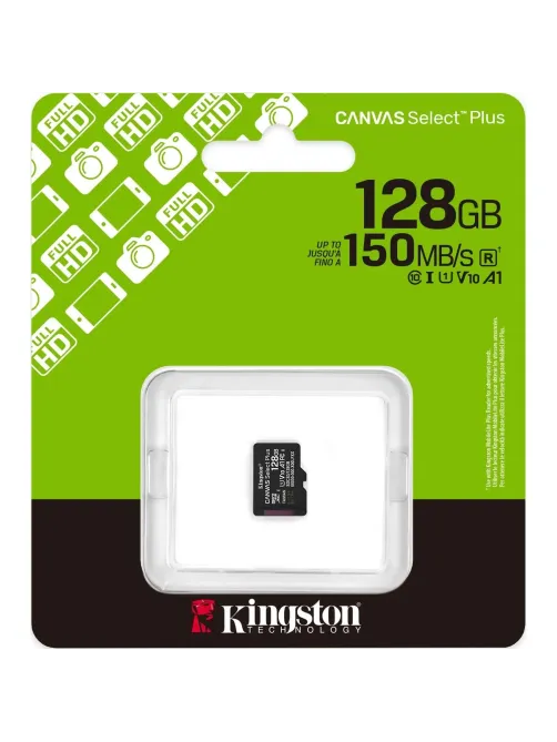 Карта памяти Kingston micro SDXC,128GB,Canvas Select Plus,150MB/s,без адапт