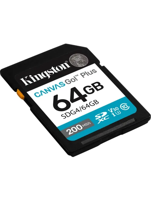 Карта памяти SDXC Kingston Canvas Go Plus G4 64G, G4 200R V30 SDG4/64GB