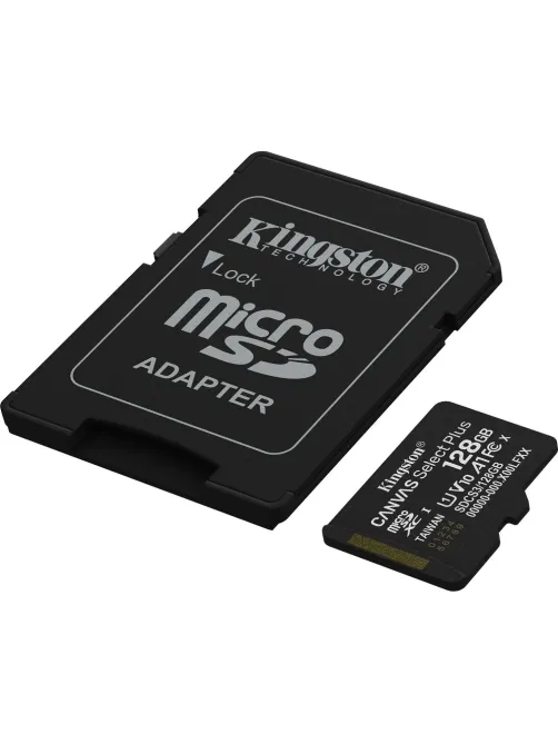 Карта памяти Kingston micro SDXC,128GB,Canvas Select Plus,150MB/s,с адапт