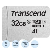 Карта памяти Transcend 300S microSDHC 32Gb UHS-I Cl10 +ад, TS32GUSD300S-A