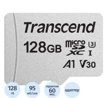 Карта памяти Transcend 300S microSDXC 128Gb UHS-I Cl10 +ад, TS128GUSD300S-A