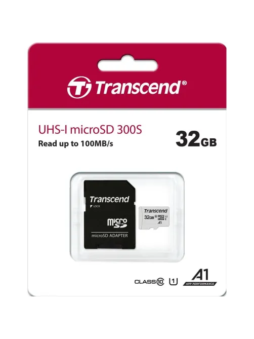 Карта памяти Transcend 300S microSDHC 32Gb UHS-I Cl10 +ад, TS32GUSD300S-A
