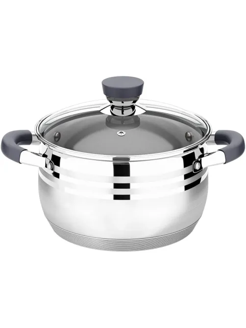 Кастрюля LARA (нерж) MERCURY 20см, 3.9л, индукц. дно, жароп.крышка LR02-472