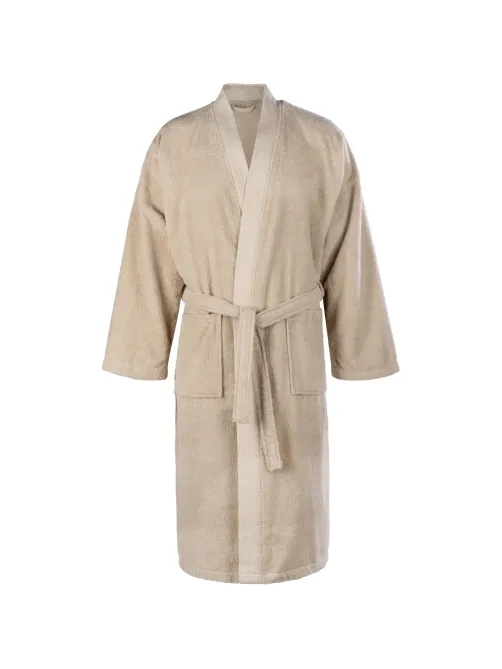 Халат Махровый Мужской Комус DELRAY Кимоно бежевый, L-XL,300 гр/м2