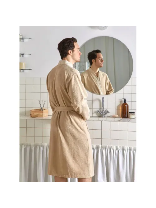 Халат Махровый Мужской Комус DELRAY Кимоно бежевый, XXL,300 гр/м2