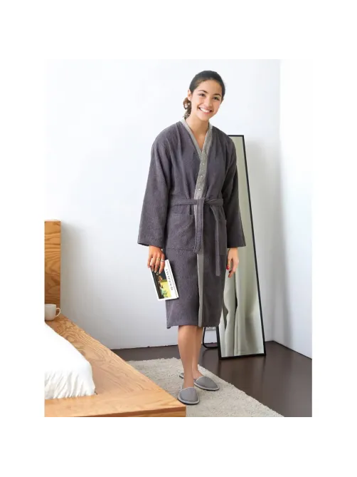 Халат Махровый Мужской Комус DELRAY Кимоно антрацит, L-XL, 300 гр/м2