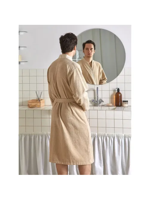 Халат Махровый Мужской Комус DELRAY Кимоно бежевый, XXL,300 гр/м2