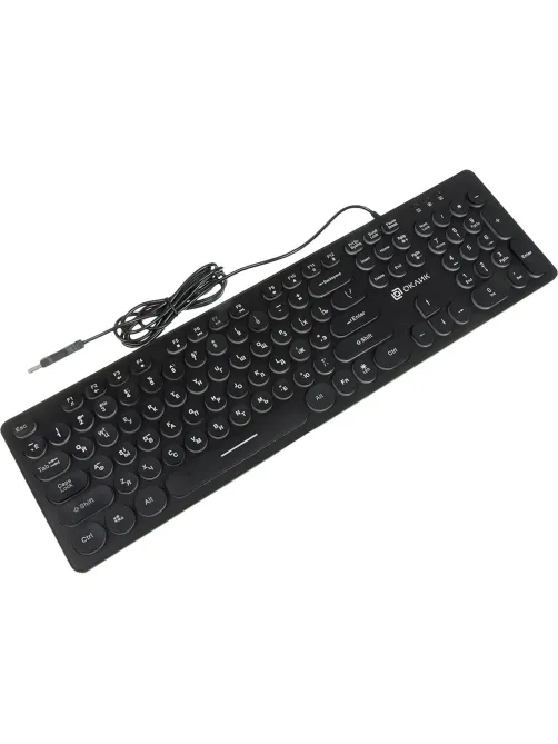 Клавиатура Oklick 420MRL черный USB slim Multimedia LED (1091226)