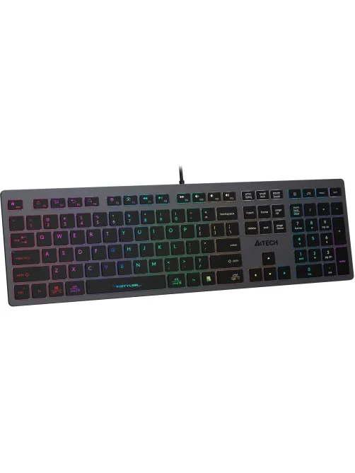 Клавиатура A4Tech Fstyler FX60 серый USB slim LED (FX60 GREY / NEON)