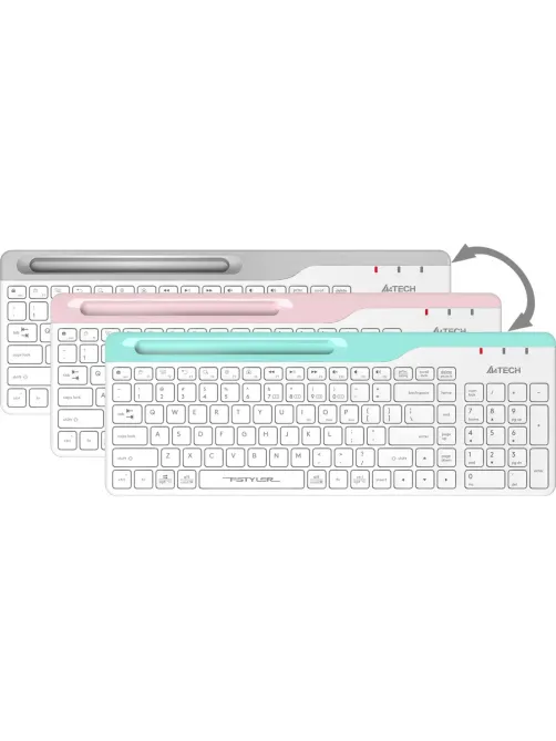 Клавиатура A4Tech Fstyler (FBK25 WHITE) белый/серый USB беспроводн/BT/Radio