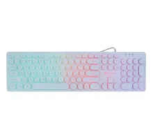 Клавиатура Oklick 420MRL белый USB slim Multimedia LED (1091227)