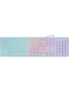 Клавиатура Oklick 420MRL белый USB slim Multimedia LED (1091227)