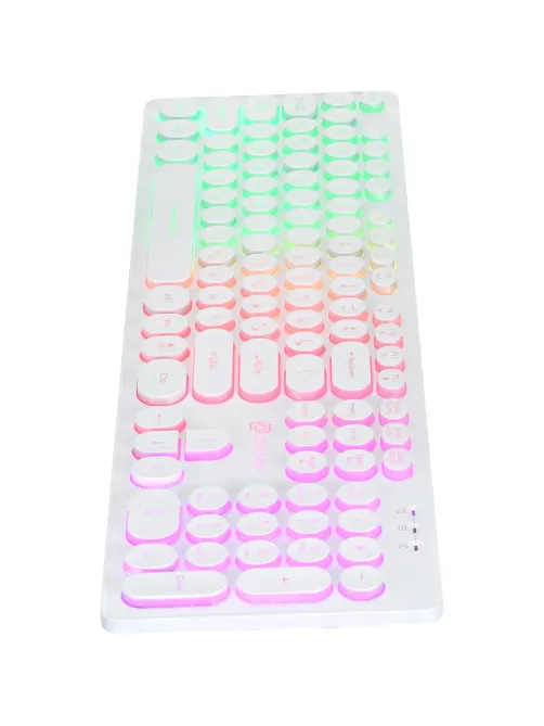 Клавиатура Oklick 420MRL белый USB slim Multimedia LED (1091227)