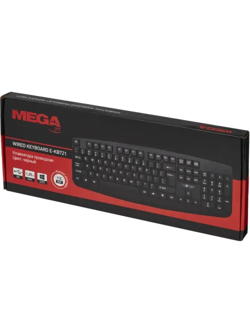 Клавиатура E-KB721 черная, USB, 104кн BT-JKB-003/E-KB721