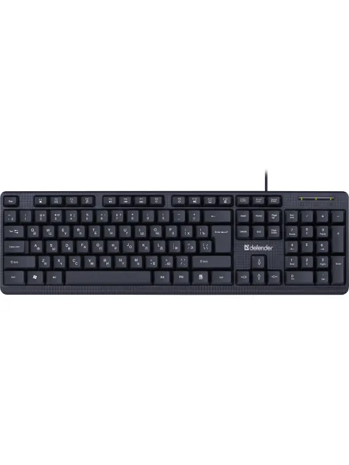 Клавиатура Defender Daily HB-162 RU проводн,черный,104кнопки+FN, 1.8м 45162