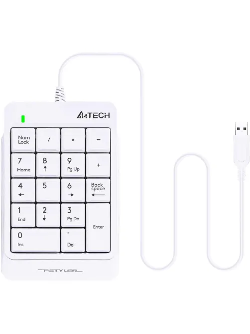 Клавиатура A4Tech Fstyler FK13P цифровой блок USB slim д/ноут (FK13P WHITE)