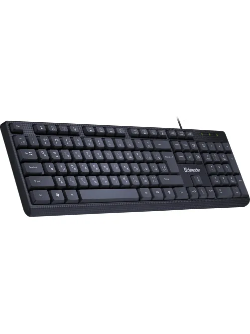 Клавиатура Defender Daily HB-162 RU проводн,черный,104кнопки+FN, 1.8м 45162