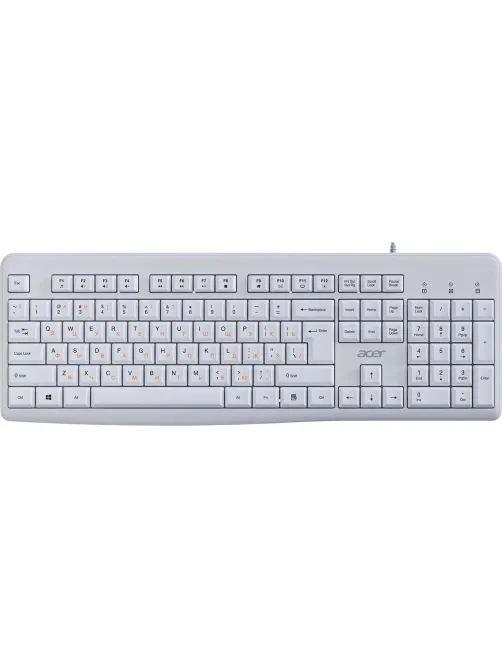 Клавиатура Acer OKW500 белый USB Multimedia (ZL.KBDEE.01S) каб.:1.8м
